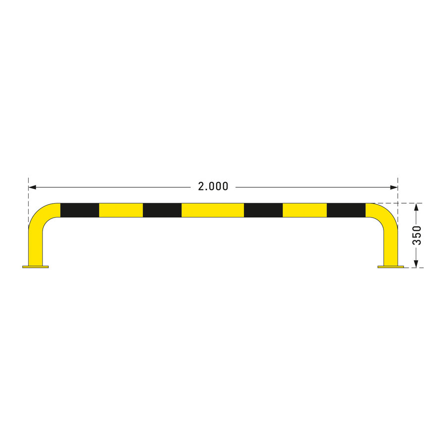 arceau de protection 350 x 2000 mm - galvanisé à chaud et thermolaqué - jaune/noir-2