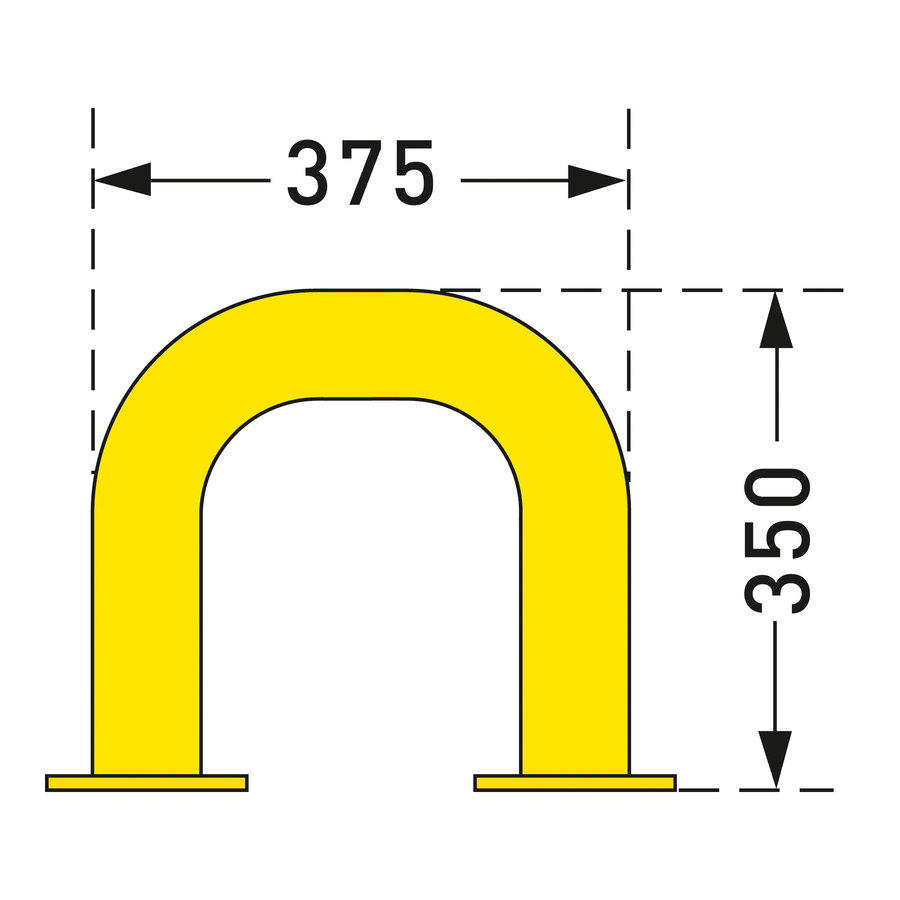 beschermbeugel 350 x 375 mm - gepoedercoat - geel-2