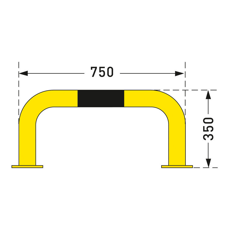 arceau de protection 350 x 750 mm - thermolaqué - jaune/noir-2