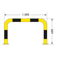 thumb-arceau de protection 600 x 1000 mm - galvanisé à chaud et thermolaqué - jaune/noir-4