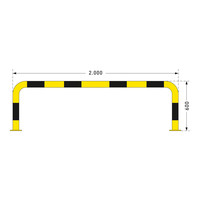 thumb-beschermbeugel 600 x 2000 mm - thermisch verzinkt en gepoedercoat - geel/zwart-2