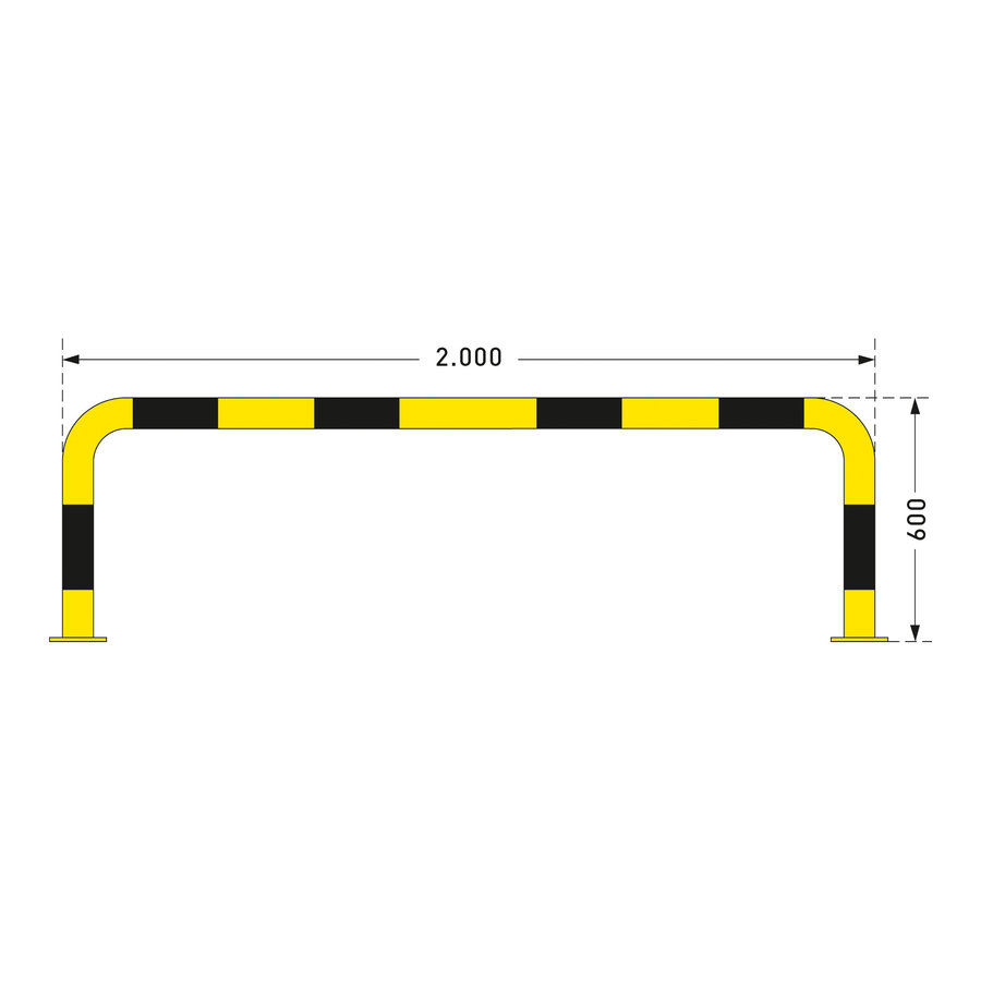 arceau de protection 600 x 2000 mm - galvanisé à chaud et thermolaqué - jaune/noir-2