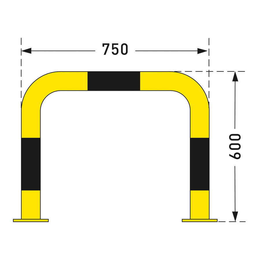 arceau de protection 600 x 750 mm - galvanisé à chaud et thermolaqué - jaune/noir-2