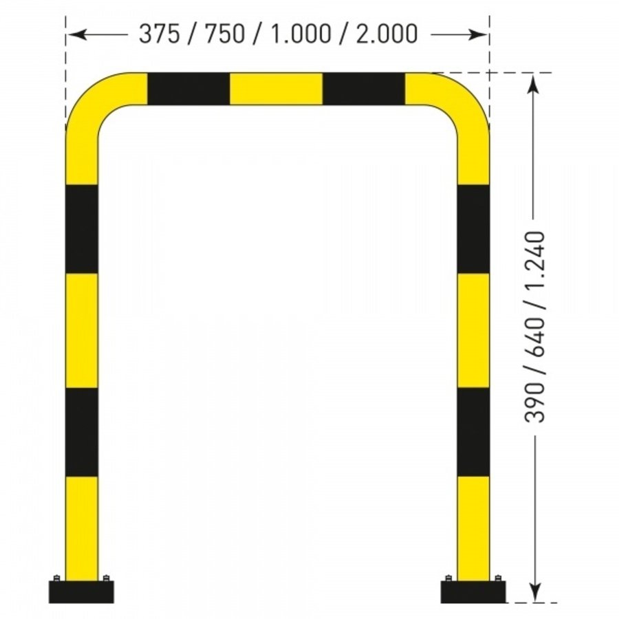 arceau de protection SWING 1240 x 1000 mm - thermolaqué - jaune/noir-5