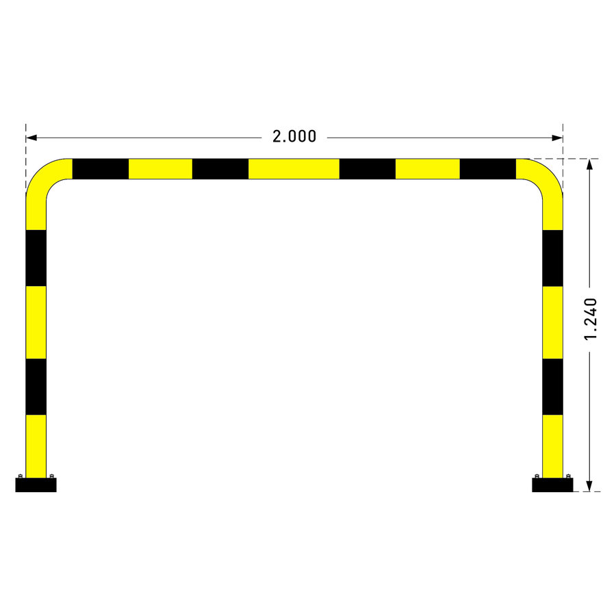 arceau de protection SWING 1240 x 2000 mm - galvanisé à chaud et thermolaqué - jaune/noir-3