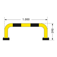 thumb-beschermbeugel SWING 390 x 1000 mm - gepoedercoat - geel/zwart-5