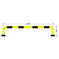 thumb-beschermbeugel SWING 390 x 2000 mm - gepoedercoat - geel/zwart-3