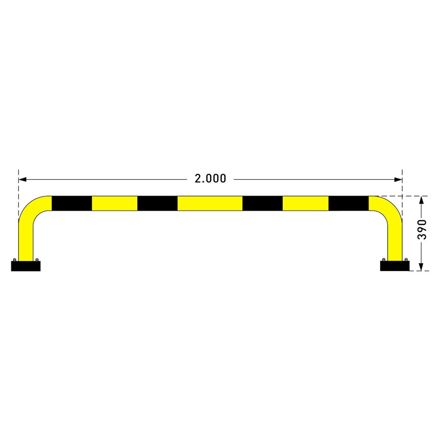 arceau de protection SWING 390 x 2000 mm - thermolaqué - jaune/noir-3