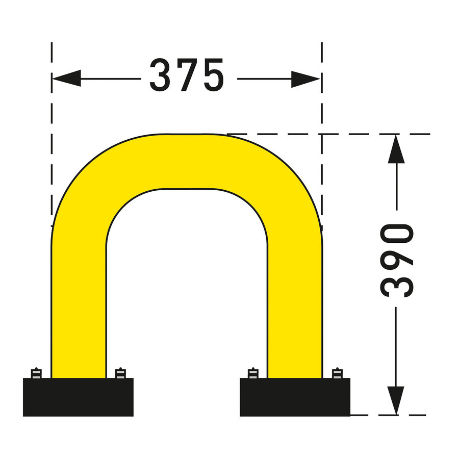 arceau de protection SWING 390 x 375 mm - galvanisé à chaud et thermolaqué - jaune-1