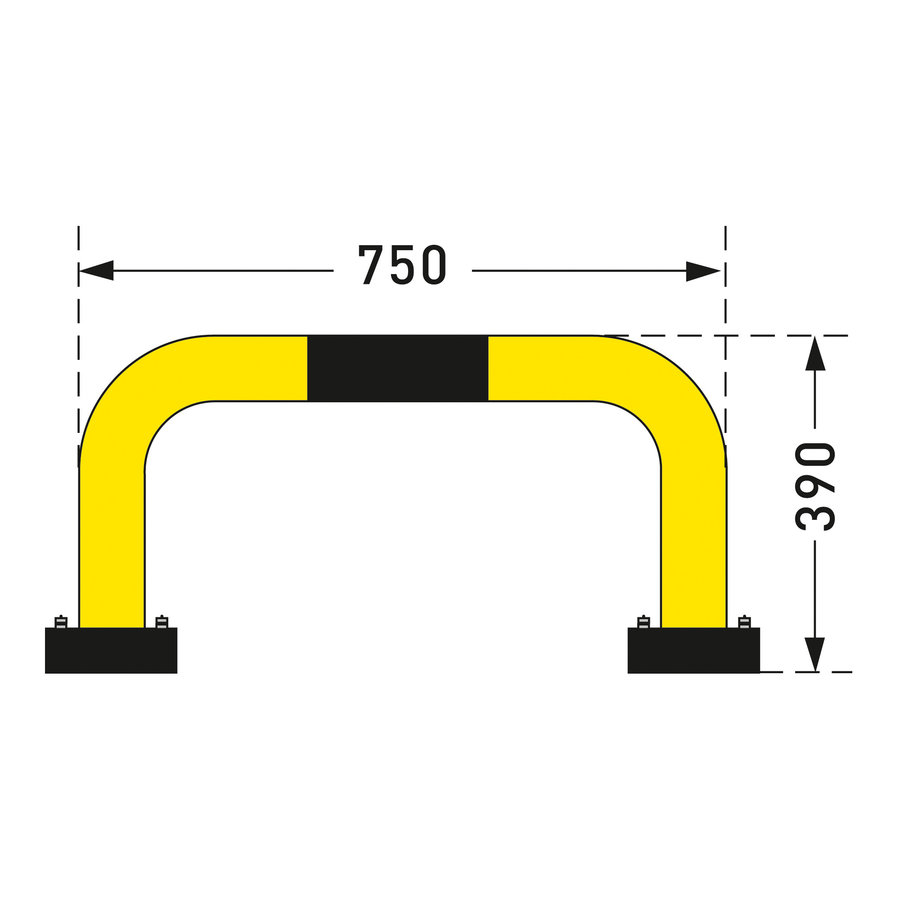 beschermbeugel SWING 390 x 750 mm - gepoedercoat - geel/zwart-3