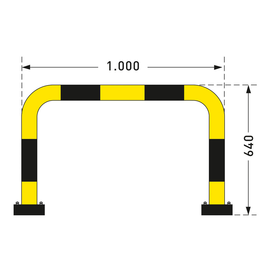 beschermbeugel SWING 640 x 1000 mm - thermisch verzinkt en gepoedercoat - geel/zwart-3