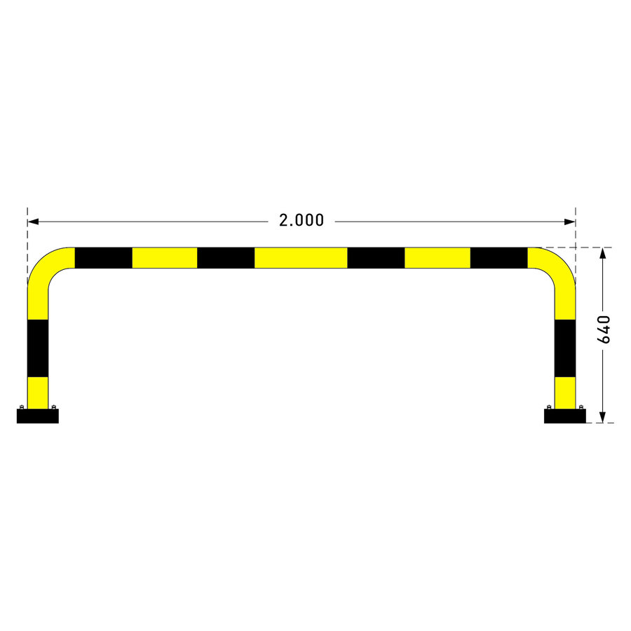 beschermbeugel SWING 640 x 2000 mm - gepoedercoat - geel/zwart-4