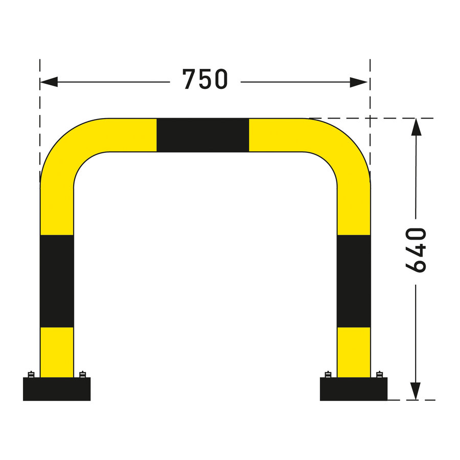 arceau de protection SWING 640 x 750 mm - thermolaqué - jaune/noir-2