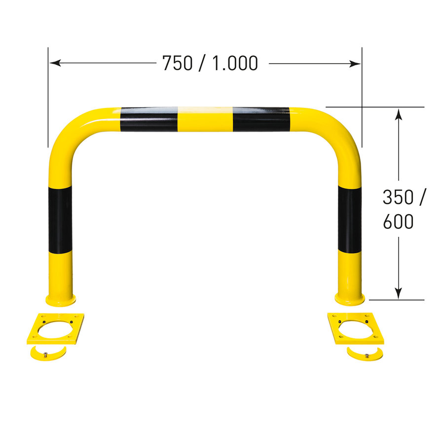 arceau de protection - amovible - 350 x 750 - thermolaqué - jaune/noir-5