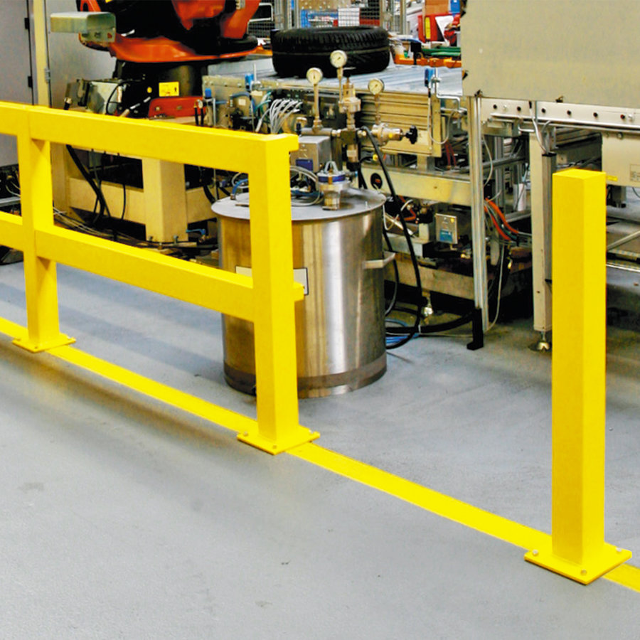 magazijn railing XL - vrijstaande paal - 1000 mm - gepoedercoat - geel-2