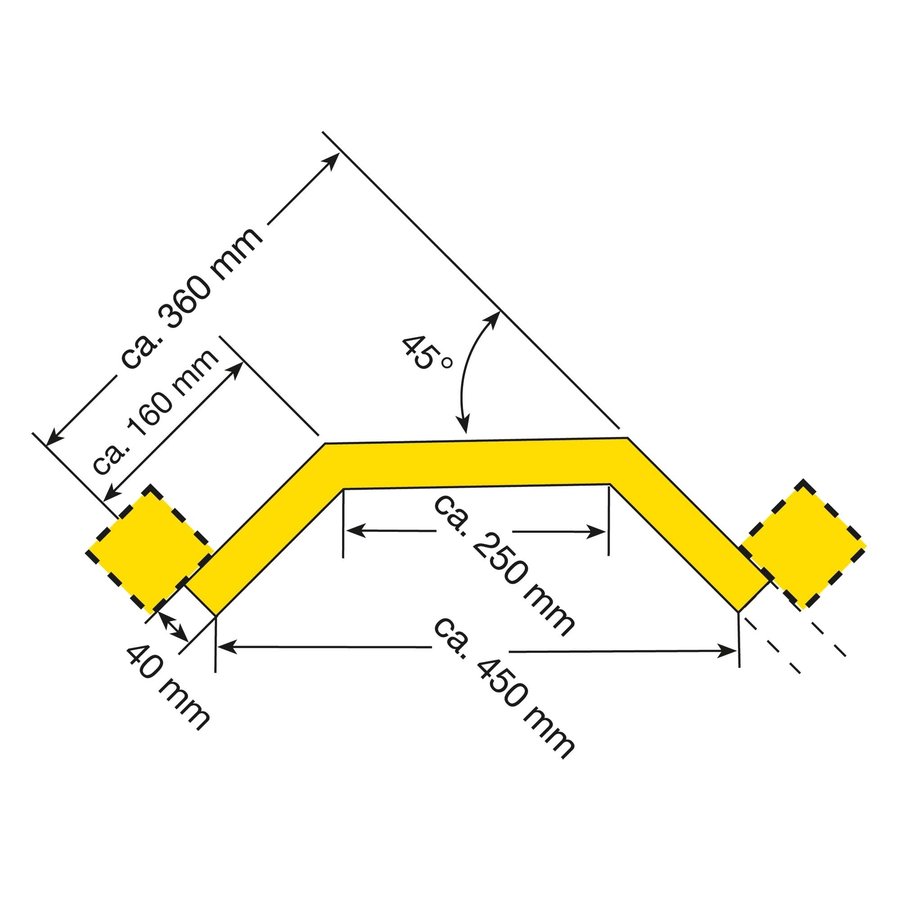 glissière pare-chocs - angle intérieur - galvanisé à chaud et thermolaqué - jaune-2