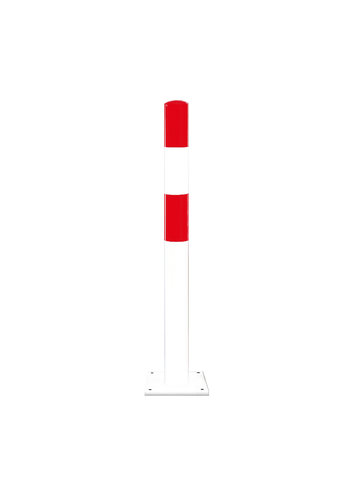 poteau de protection Ø 90mm (S) sur platine - blanc/rouge 