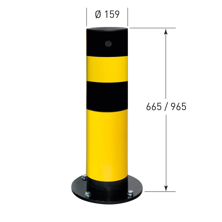 poteau de protection SWING - Ø159 x 665 mm - galvanisé à chaud et thermolaqué - jaune/noir-3