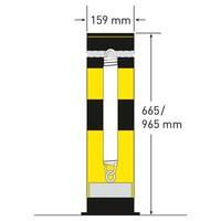 thumb-poteau de protection SWING - Ø159 x 665 mm - galvanisé à chaud et thermolaqué - jaune/noir-4