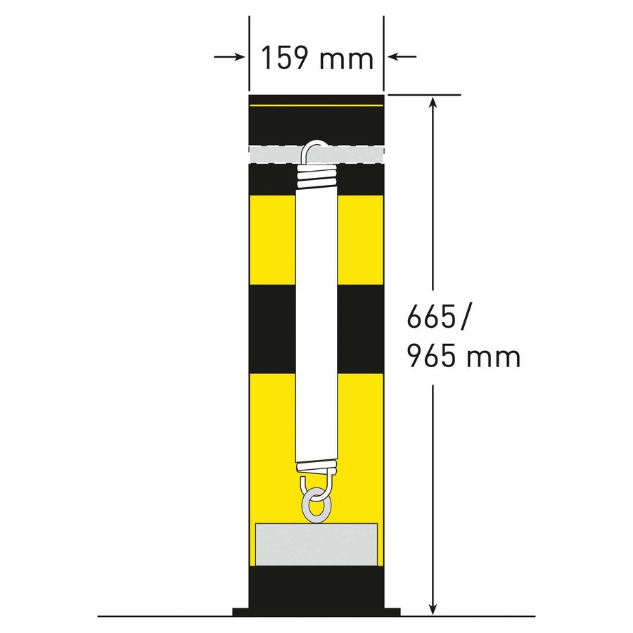 rampaal SWING - Ø159 x 665 mm - thermisch verzinkt en gepoedercoat - geel/zwart-4