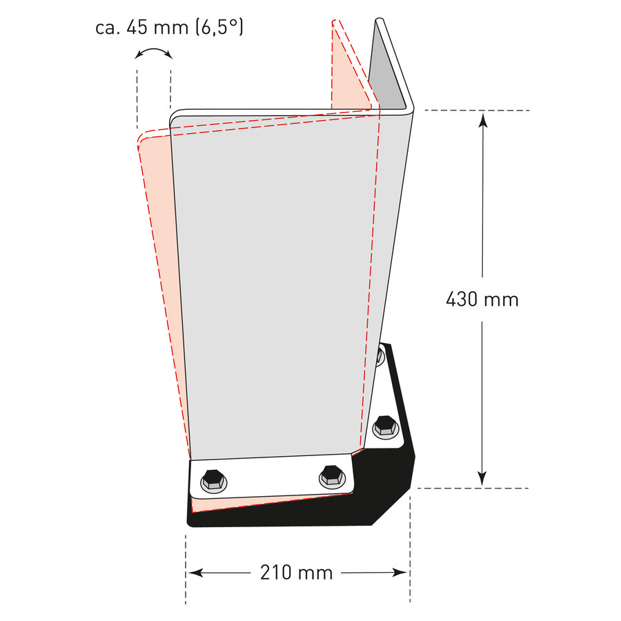 protecteur d'angle SWING - 430 x 160 mm - noir/jaune-4