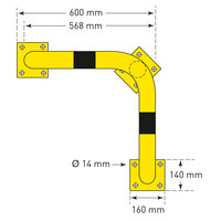 thumb-arceau de protection d'angle - 350x600x600 - galvanisé à chaud et thermolaqué - jaune/noir-3