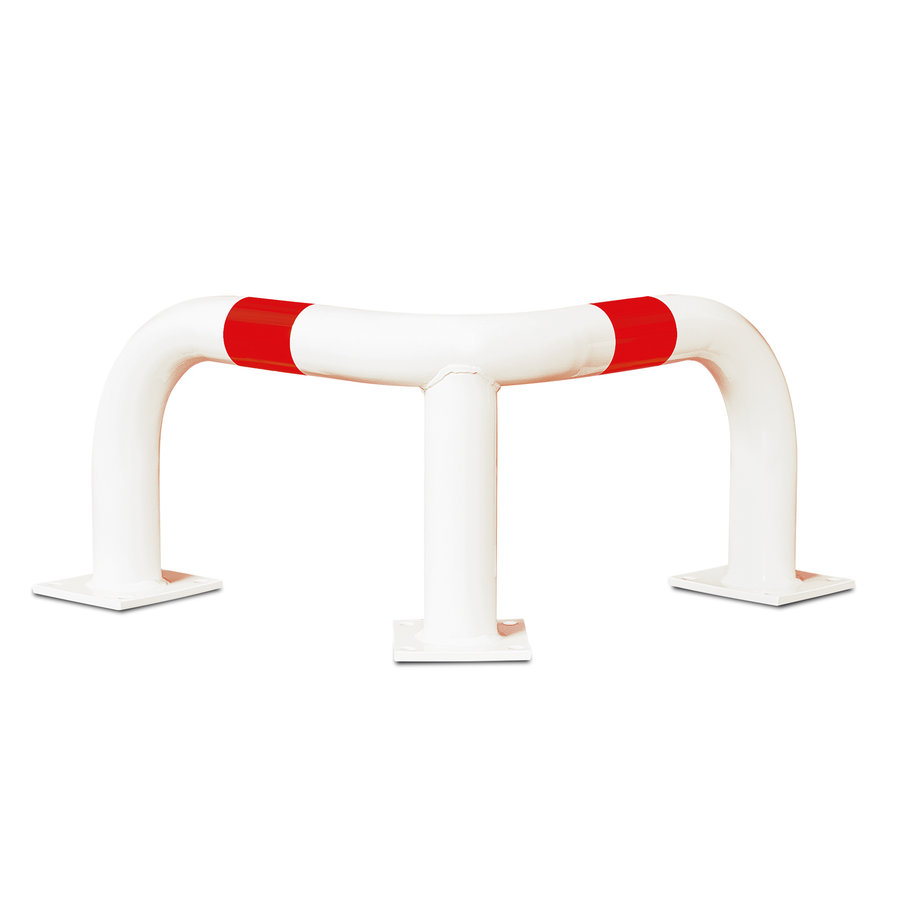 hoekbeschermbeugel - 350 x 600 x 600 - thermisch verzinkt en gepoedercoat - wit/rood-1