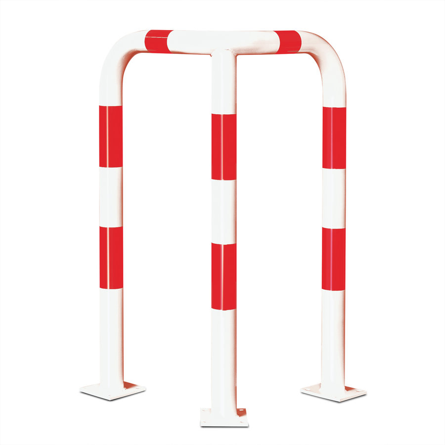 arceau de protection d'angle - 1200 x 600 x 600 - thermolaqué - blanc/rouge-1