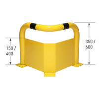 thumb-arceau de protection d'angle anti-encastrement - 350 x 600 x 600 - thermolaqué - jaune/noir-2