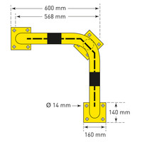 thumb-arceau de protection d'angle anti-encastrement - 350 x 600 x 600 - thermolaqué - jaune/noir-3