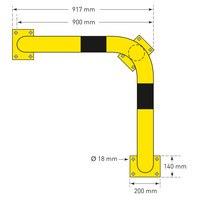 thumb-hoekbeschermbeugel XL - 1200 x 900 x 900 - gepoedercoat - geel/zwart-5