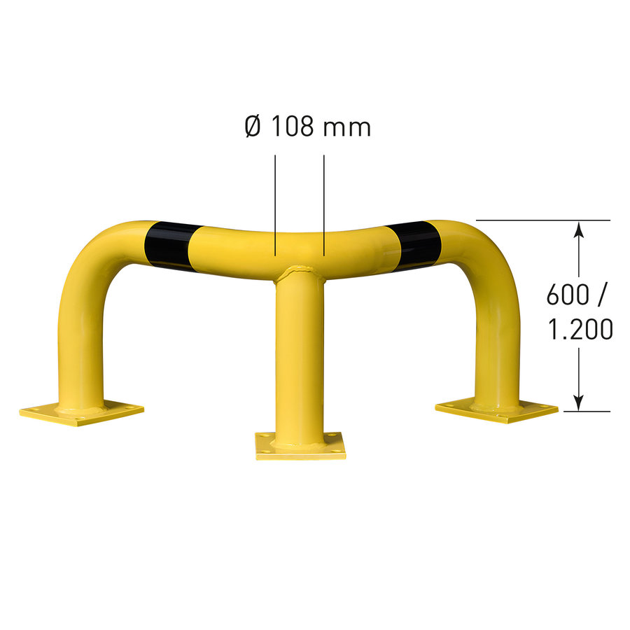 arceau de protection d'angle XL - 600 x 900 x 900 - thermolaqué - jaune/noir-4