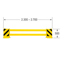 thumb-protecteur de rayonnage et angles (B) - 2300/2700 x 500 x 190 mm - noir/jaune-6