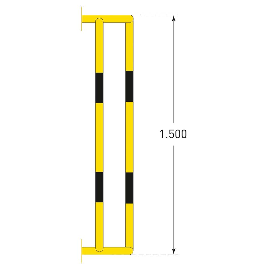 buisbeschermer 180° - 1500 x 350 x 300 mm - wandmontage - thermisch verzinkt en gepoedercoat - geel/zwart-5