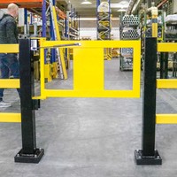 thumb-deur met gasdrukveer voor magazijn railing HYBRID - gepoedercoat - zwart/geel-4