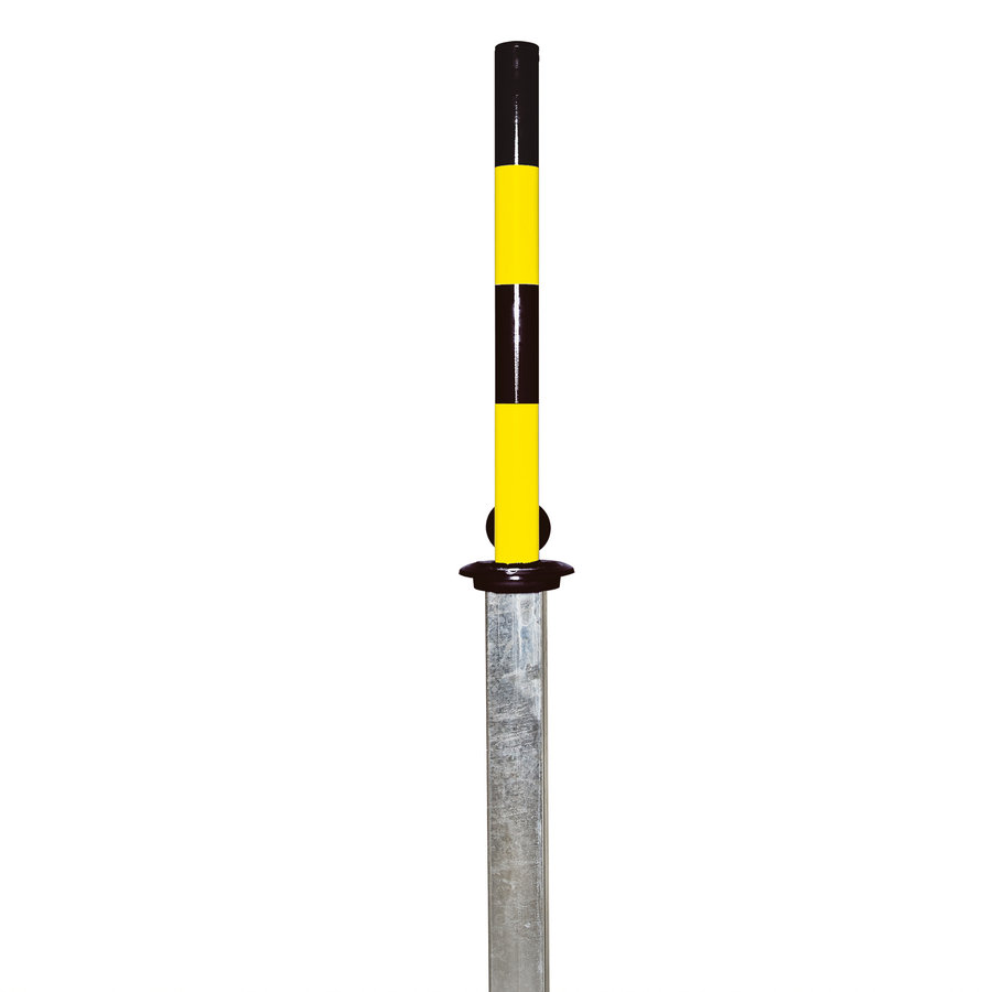 Poteau de délimitation escamotable PARA-Lift - manuel - galvanisé à chaud et laqué - jaune/noir-1