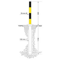 thumb-PARAT-Lift verzonken afzetpaal - manueel - thermisch verzinkt en gelakt - geel/zwart-2