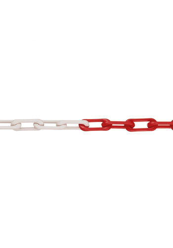 MNK nylon kwaliteitsketting - Ø 6 mm - 25 m - rood/wit 