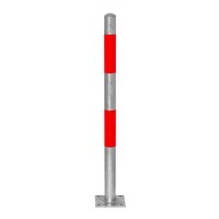 thumb-MORION vaste afzetpaal Ø 60 mm - op voetplaat - geen kettingogen - thermisch verzinkt met rode reflecterende banden-1