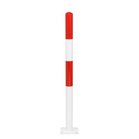 thumb-MORION vaste afzetpaal Ø 60 mm op voetplaat - geen kettingogen - thermisch verzinkt en rood/wit gepoedercoat-1