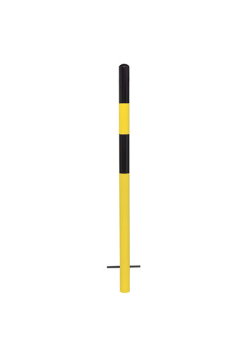 vaste afzetpaal Ø 60 mm - 0 kettingogen - verzinkt - geel/zwart 