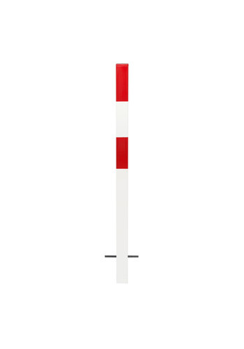 vaste afzetpaal 70 x 70 mm - 0 kettingogen-gepoedercoat-rood/wit 