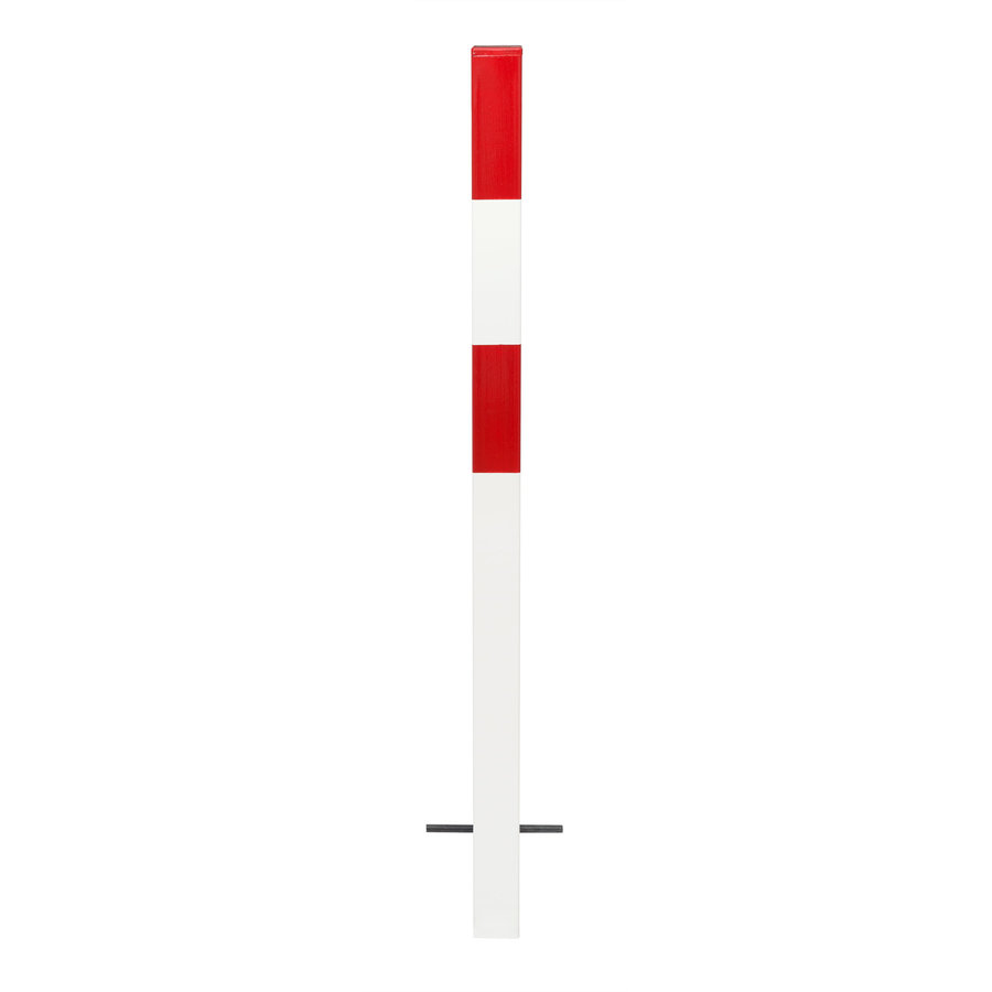 MORION vaste afzetpaal 70 x 70 mm om in te betonneren - geen kettingogen - rood/wit gepoedercoat-1