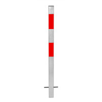 thumb-MORION vaste afzetpaal 70 x 70 mm om in te betonneren - geen kettingogen - thermisch verzinkt met reflecterende rode banden-1