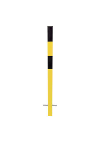 vaste afzetpaal 70 x 70 mm - 0 kettingogen-verzinkt-geel/zwart 