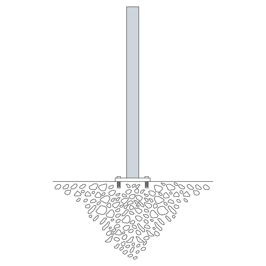 MORION vaste afzetpaal 70 x 70 mm - op voetplaat - geen kettingogen - thermisch verzinkt-2