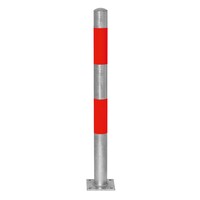 thumb-MORION vaste afzetpaal Ø 76 mm - op voetplaat - geen kettingogen - thermisch verzinkt met rode reflecterende banden-1