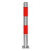 MORION MORION vaste afzetpaal Ø 90 mm - op voetplaat - geen kettingogen - thermisch verzinkt met rode reflecterende banden