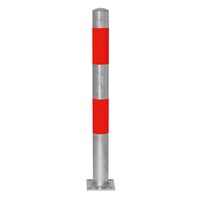 thumb-MORION vaste afzetpaal Ø 90 mm - op voetplaat - geen kettingogen - thermisch verzinkt met rode reflecterende banden-1