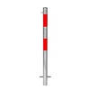MORION MORION poteau de délimitation Ø 60 mm à bétonner - un anneau de chaîne - galvanisé à chaud - bandes de signalisation réfléchissantes rouges